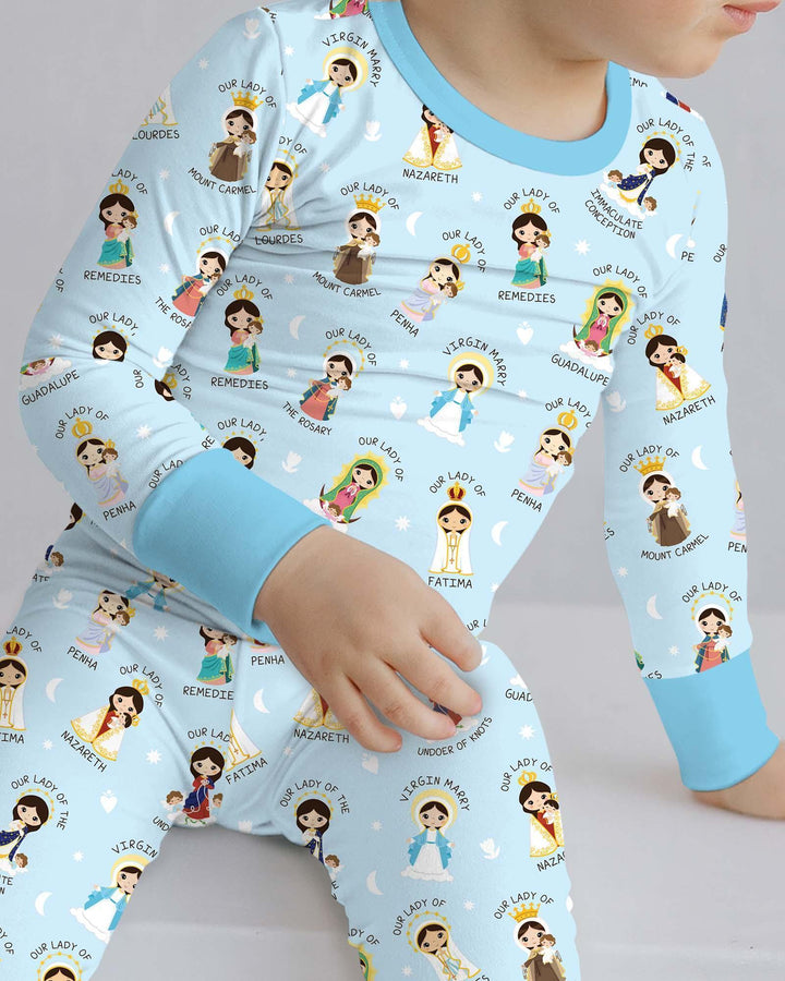 Little Marian Blessings Two Piece Long Sleeve Pajama Set