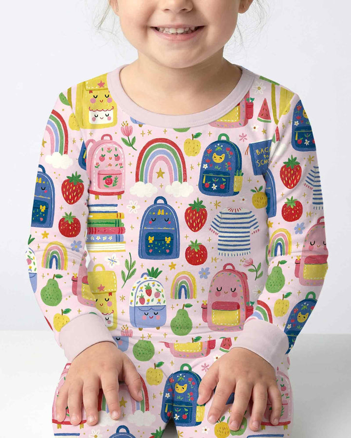 Conjunto de pijama de dos piezas de bambú con mangas largas, plantilla PERSONALIZADA