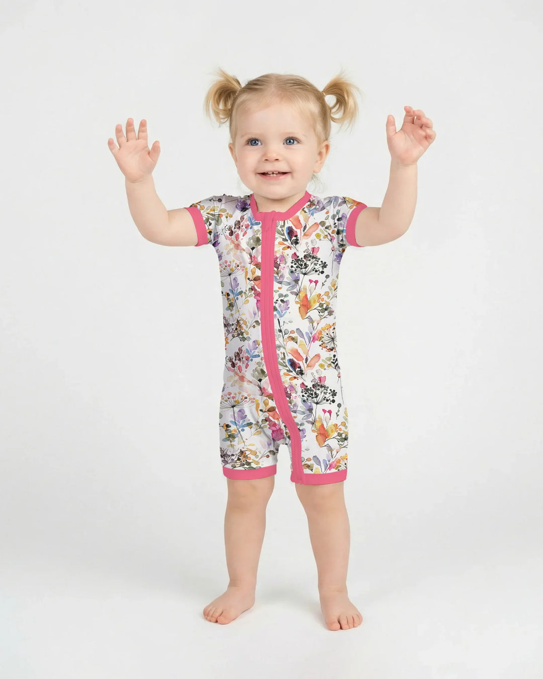 Wildflower Watercolor Garden Bamboo Shorty Zippy