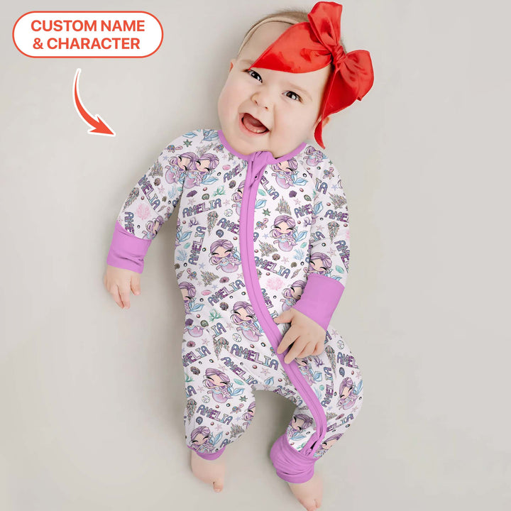 Custom Name Doodle Little Mermaid Convertible Zippy