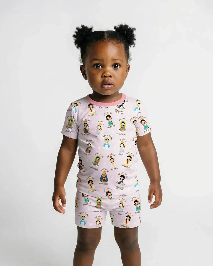 Little Marian Blessings Two Piece Short Sleeve Shorts Pajama Set