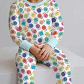 Zweiteiliges Langarm-Pyjama-Set mit Sommerfrüchten
