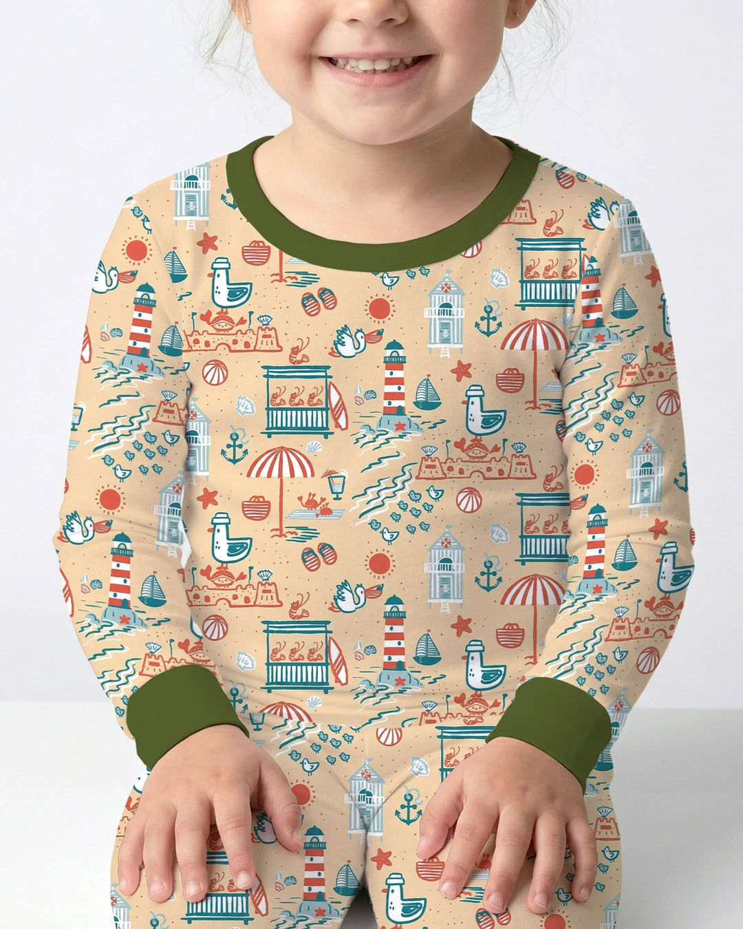 Seaside Storybook Days Bamboo Two Piece Long Sleeve Pajama Set
