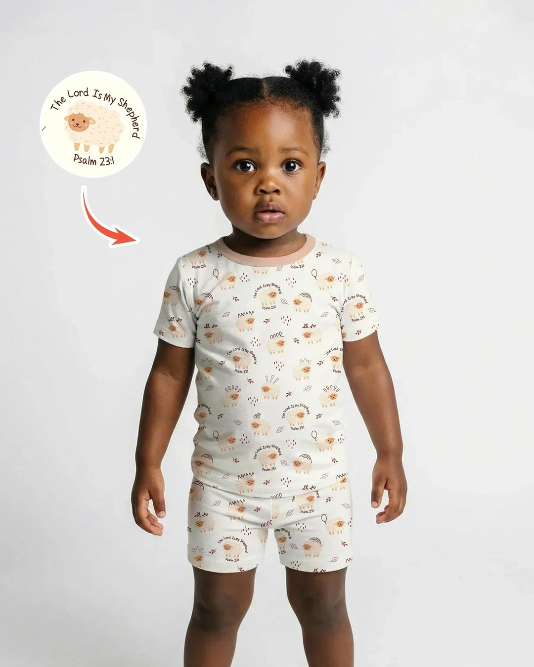 Template Zweiteiliges Pyjama-Set mit kurzen Ärmeln und Shorts