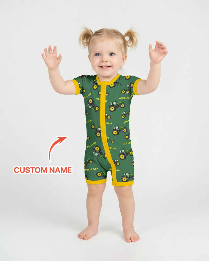 Plantilla PERSONALIZADA de Bambú Pijama Corto con Cremallera
