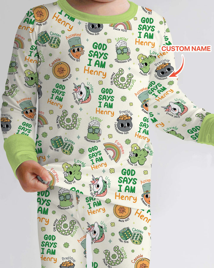 Zweiteiliges Langarm-Pyjama-Set mit Sommerfrüchten