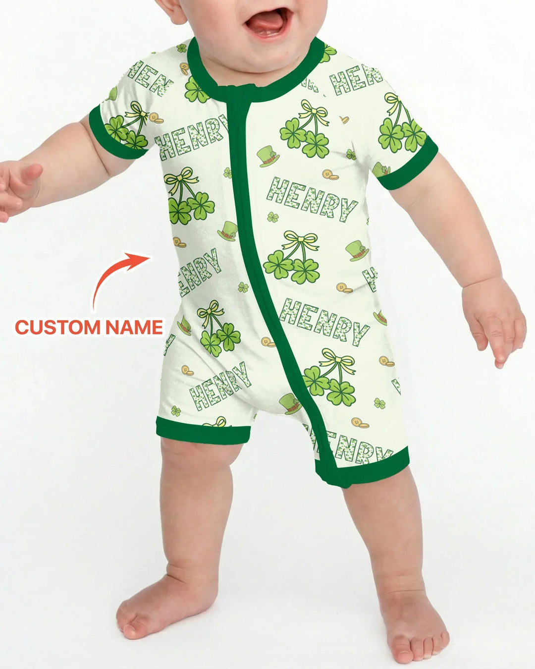 Custom Name Lucky Little Shamrock Shorty Zippy