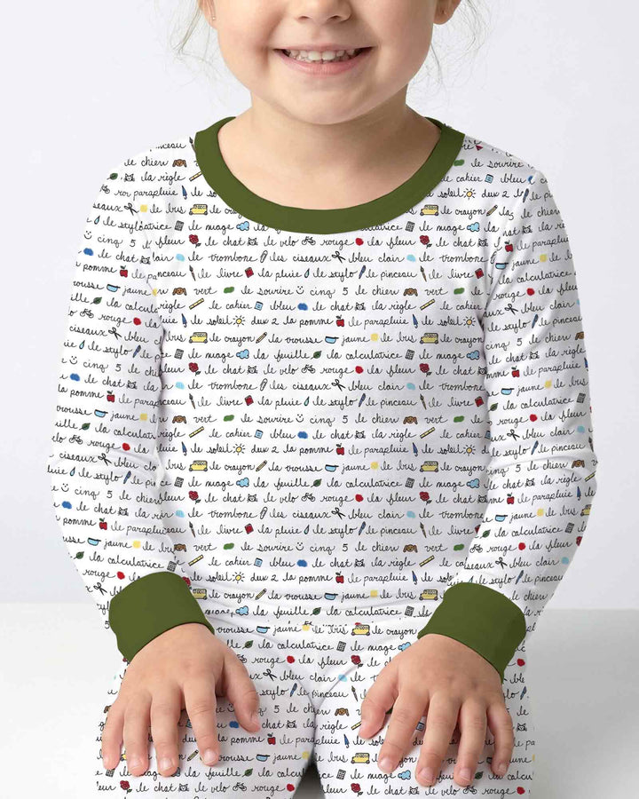 Zweiteiliges Langarm-Pyjama-Set mit Sommerfrüchten
