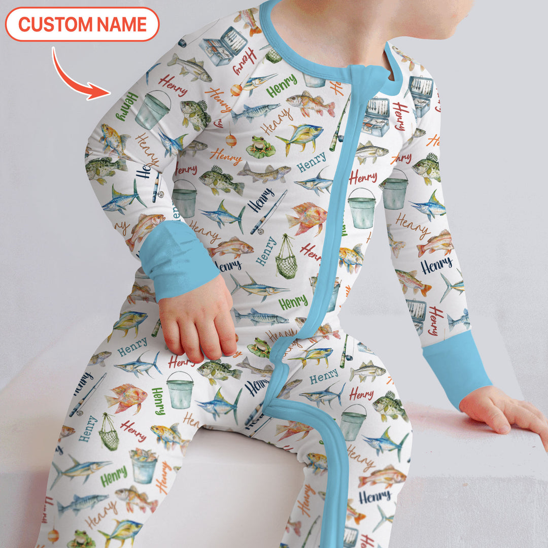 Happy Fishing Adventure Custom Name Convertible Zippy