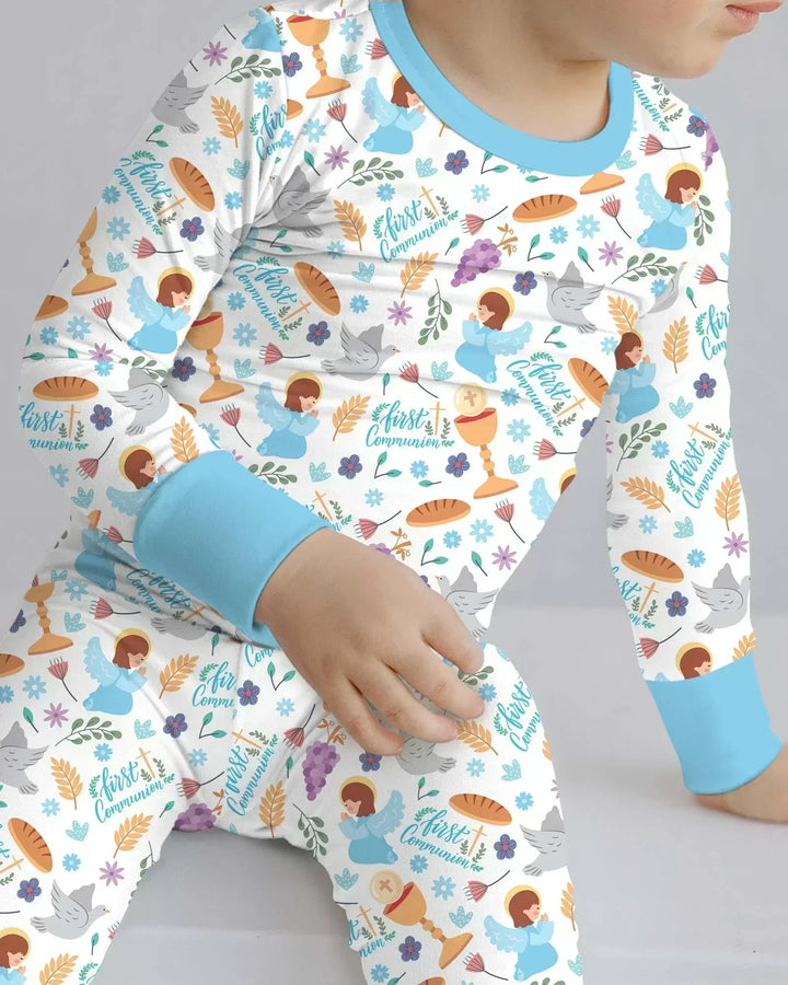 First Communion Two Piece Long Sleeve Pajama Set