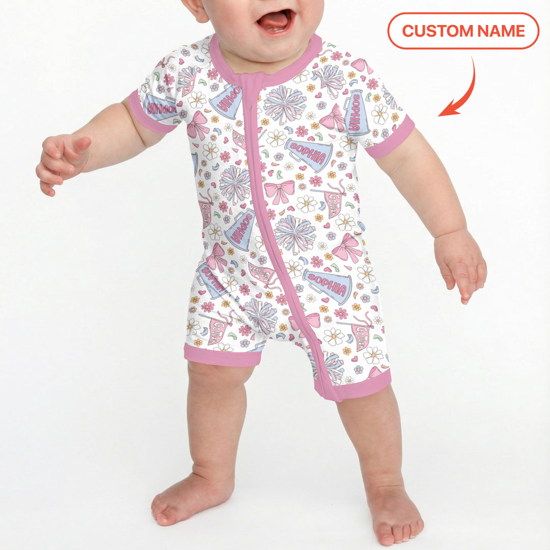 Custom Name Pastel Cheerleader Shorty Zippy