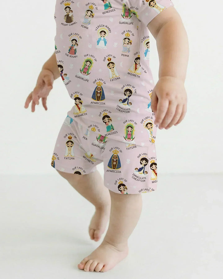 Little Marian Blessings Two Piece Short Sleeve Shorts Pajama Set