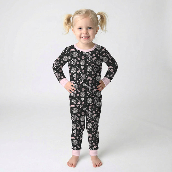 Disco New Years Eve Two Piece Long Sleeve Pajama Set