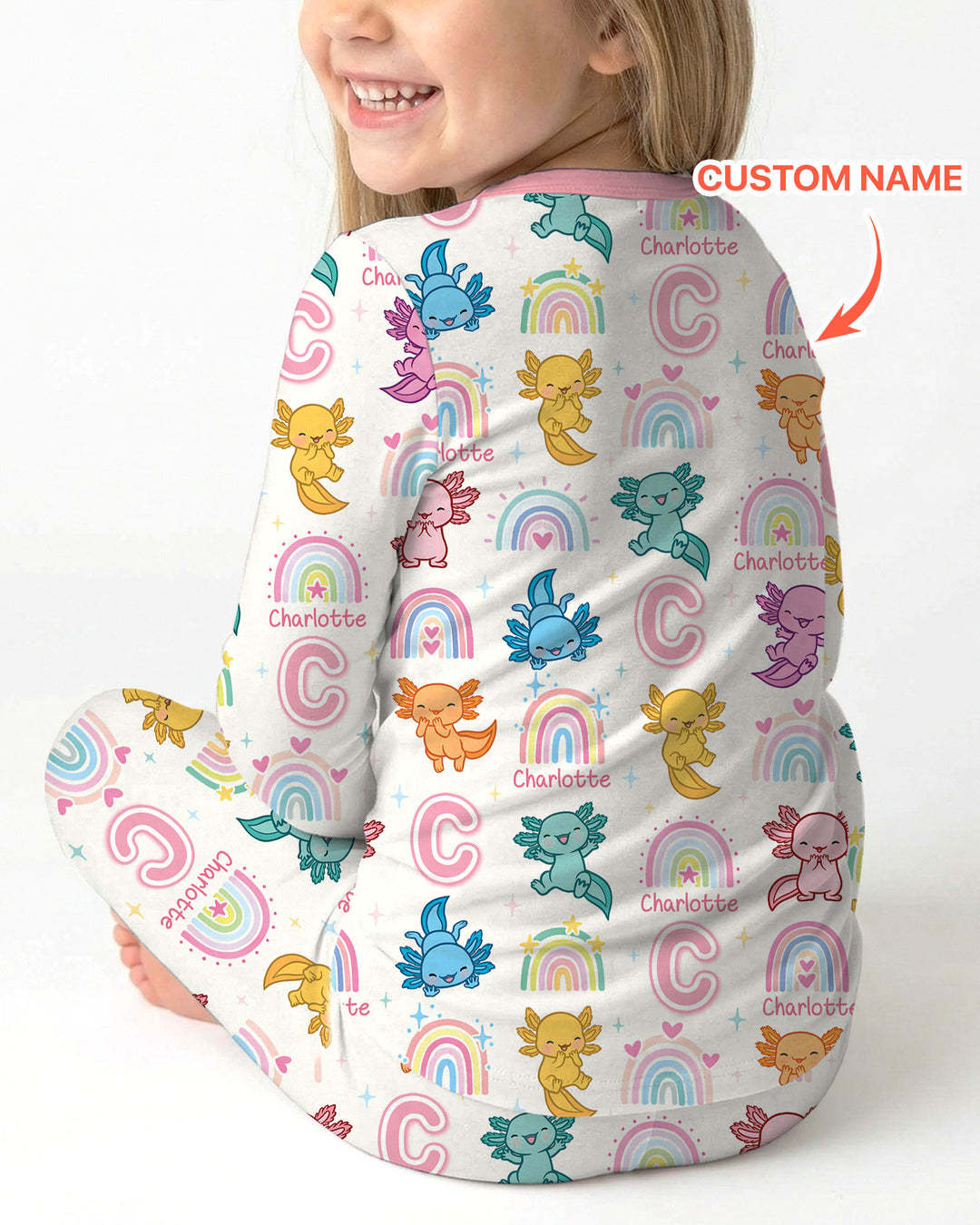 Axololt Custom Name Two Piece Long Sleeve Pajama Set