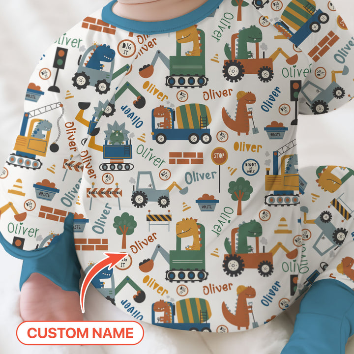 Custom Name Dino Diggers Convertible Zippy