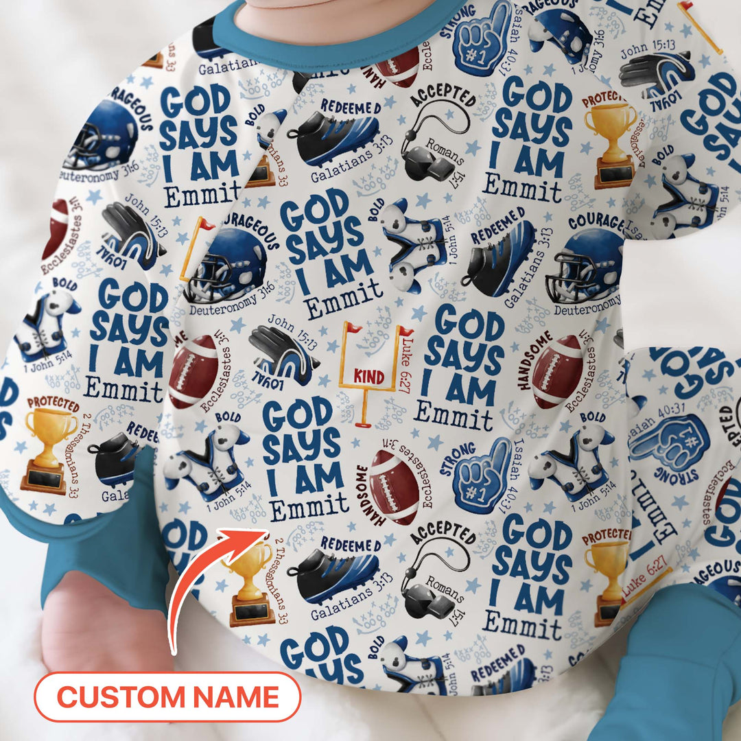 God Says I Am Touch Down Time Custom Name  Convertible Zippy