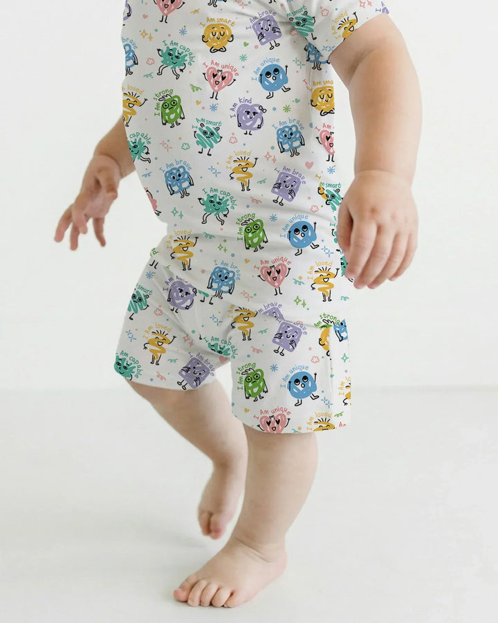 Positive Affirmations Two Piece Short Sleeve Shorts Pajama Set