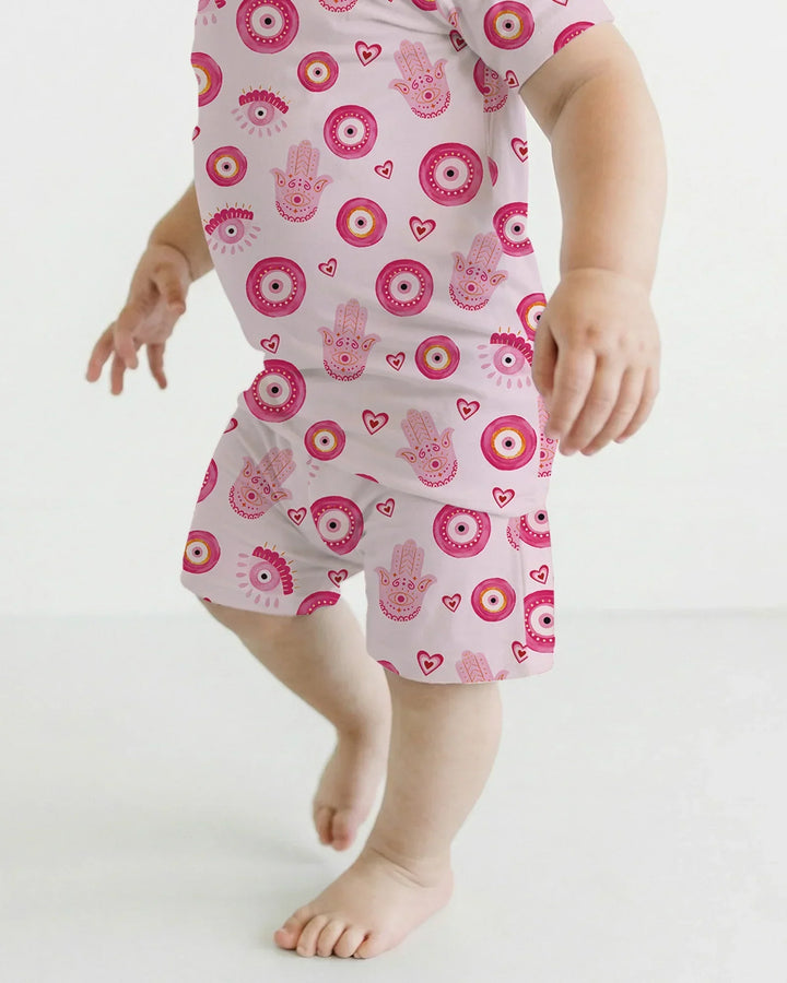 Mini Mystic Family Matching Two Piece Short Sleeve Shorts Pajama Set