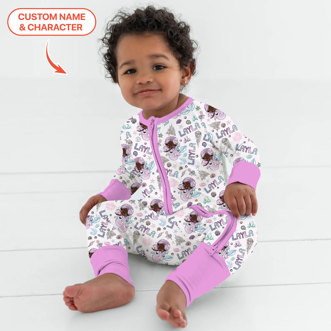 Custom Name Doodle Little Mermaid Convertible Zippy