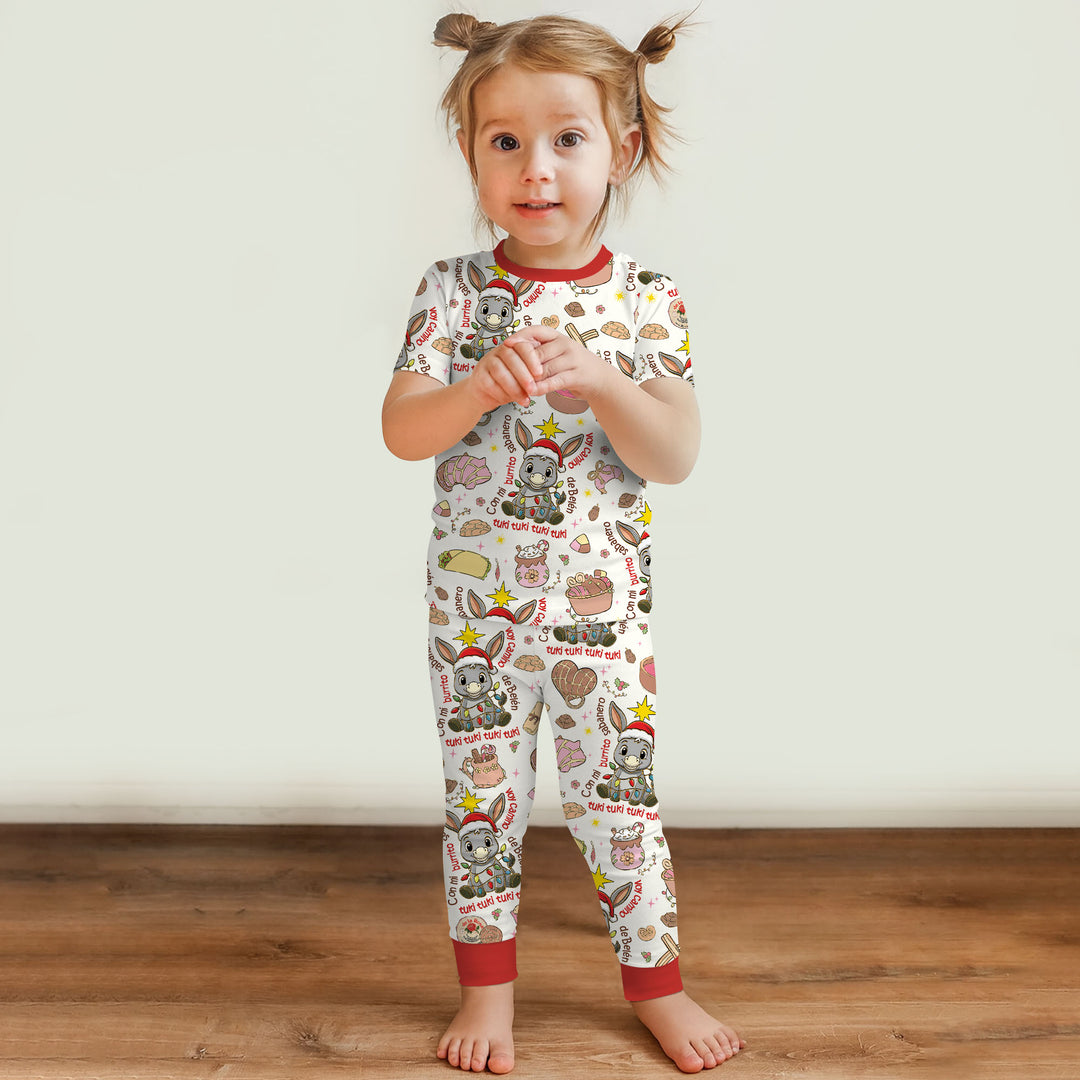 Feliz Navidad Two Piece Short Sleeve Pajama Set , Feliz Navidad Two Piece Short Sleeve Pajama Set - 12-18M