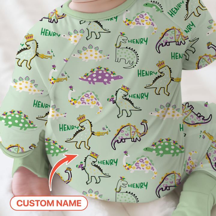 Custom Name Mardi Gras Saurus Convertible Zippy