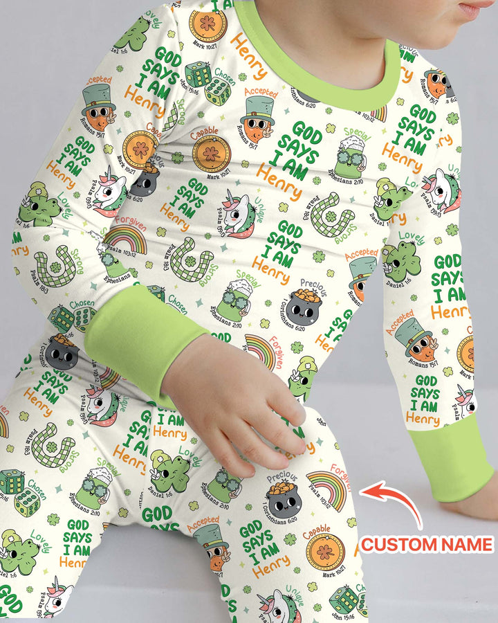 Zweiteiliges Langarm-Pyjama-Set mit Sommerfrüchten