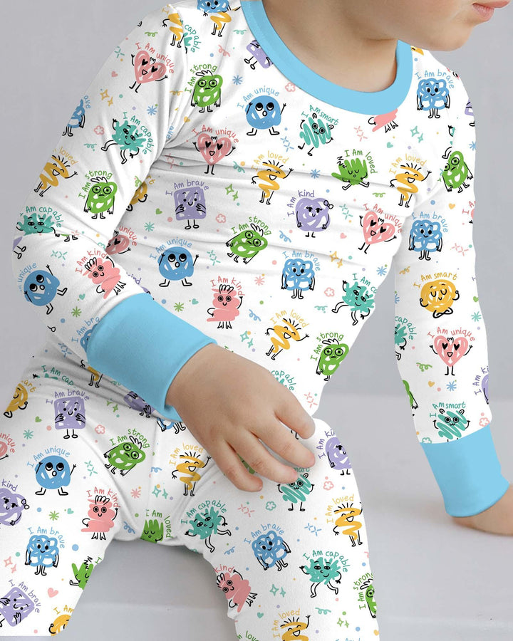 Zweiteiliges Langarm-Pyjama-Set mit Sommerfrüchten