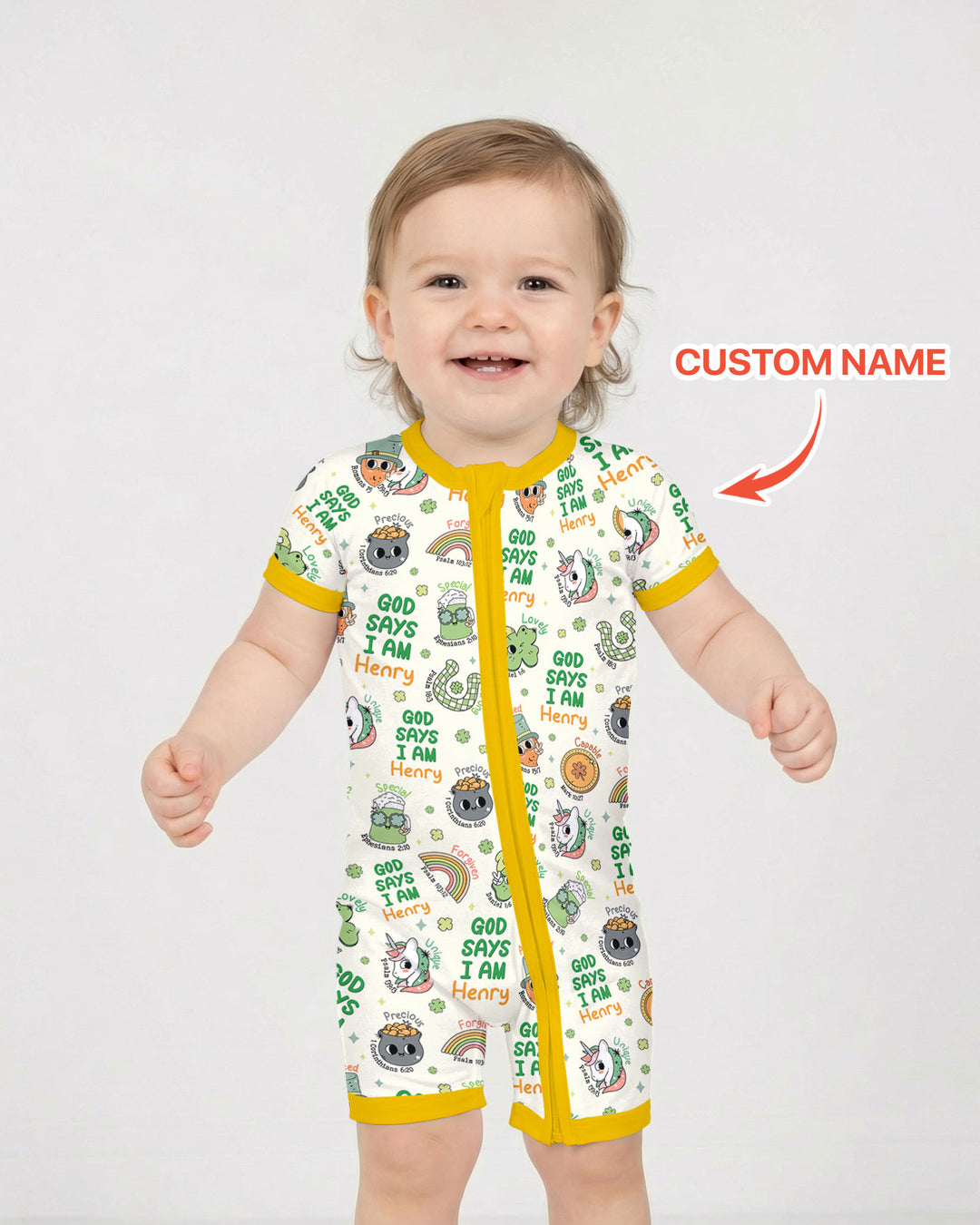 Personalized God Says I Am St. Patrick's Day Family Matching Shorty Zippy