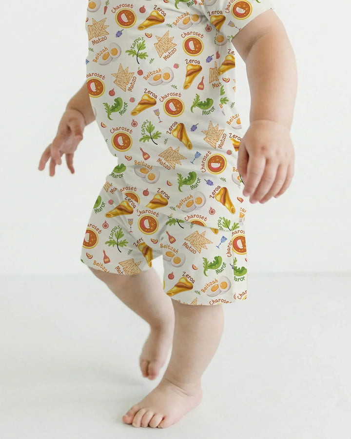 Happy Passover Family Matching Two Piece Short Sleeve Shorts Pajama Set