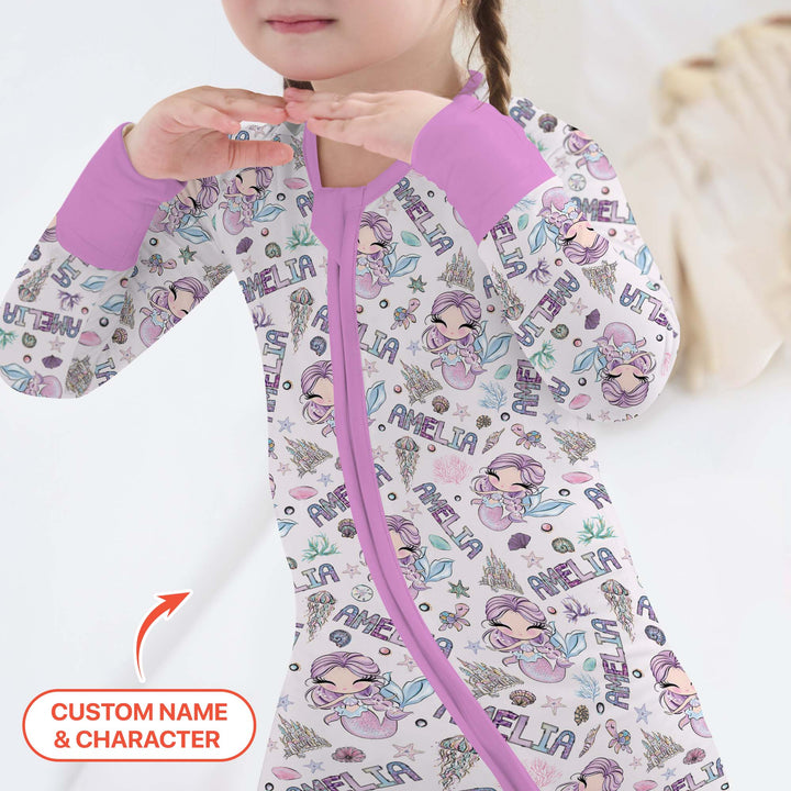 Custom Name Doodle Little Mermaid Convertible Zippy