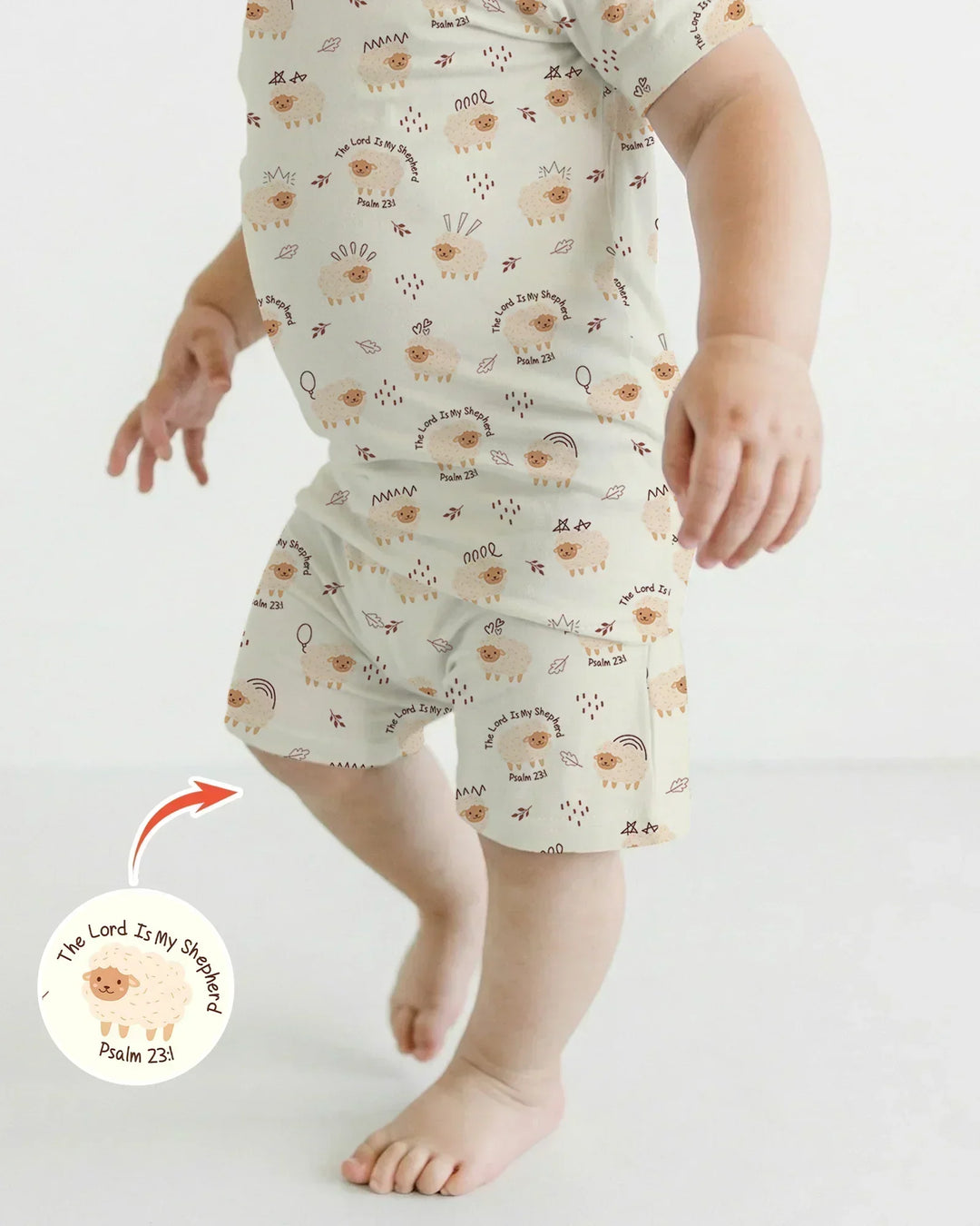 Template Zweiteiliges Pyjama-Set mit kurzen Ärmeln und Shorts