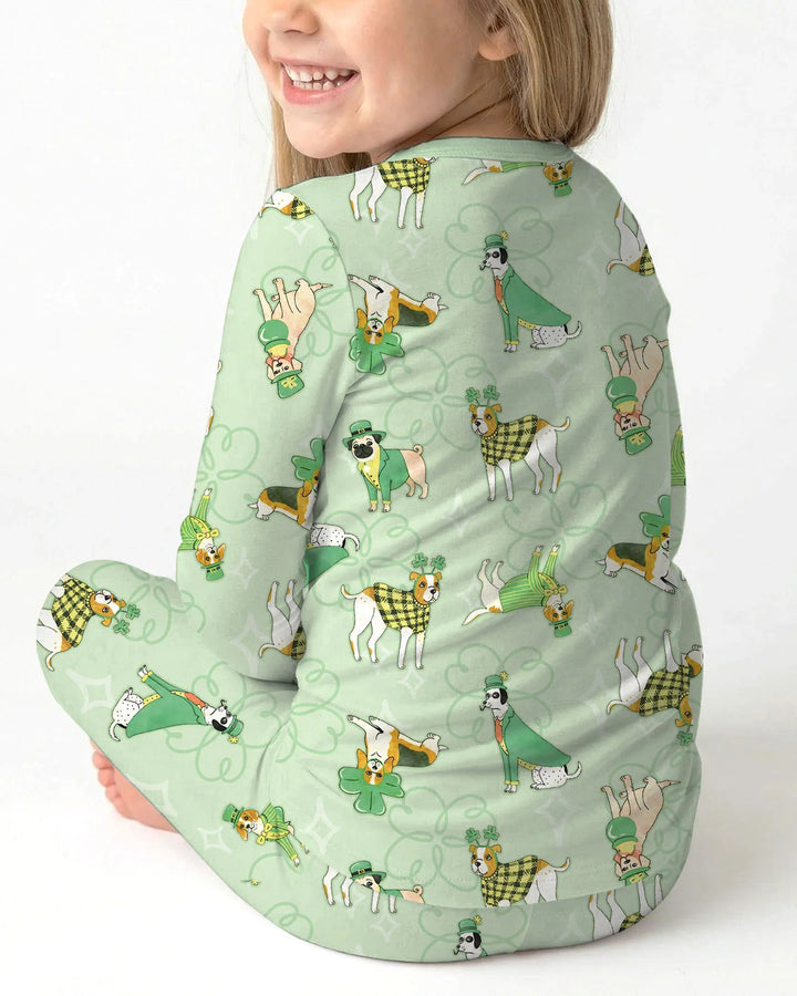 St. Patrick's Day Puppies Two Piece Long Sleeve Pajama Set