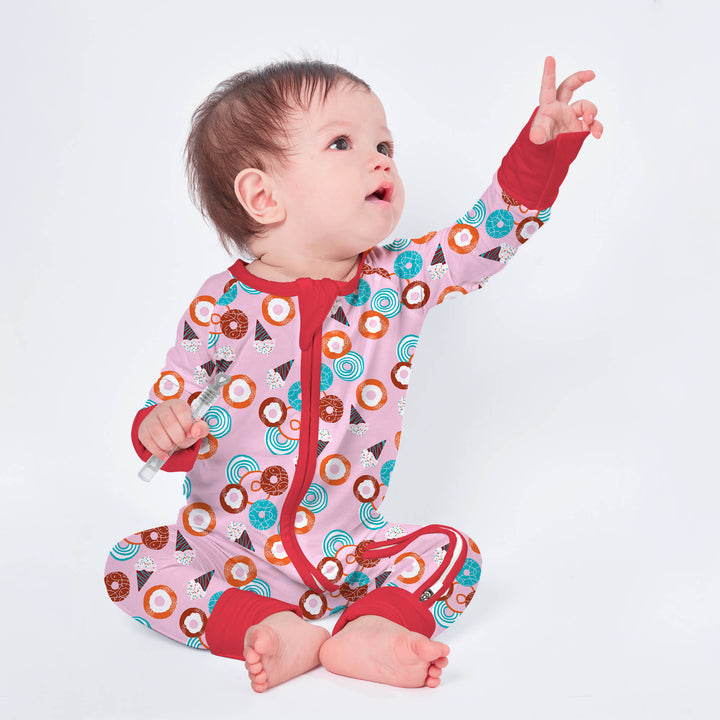 Delicious Donuts Convertible Zippered Romper