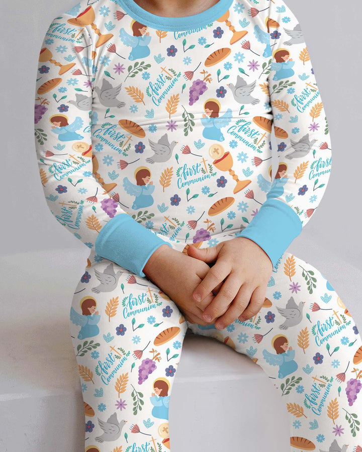 First Communion Two Piece Long Sleeve Pajama Set