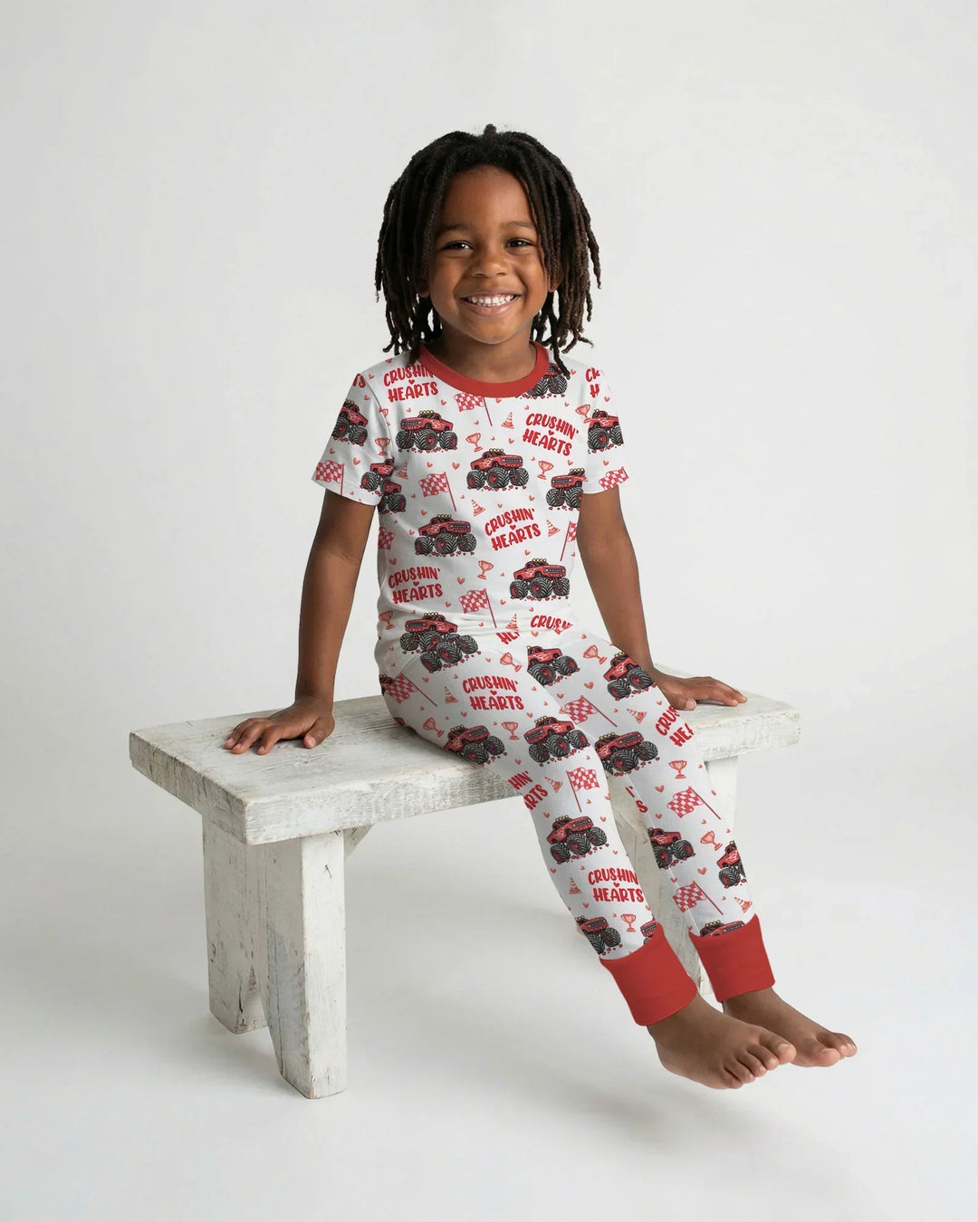 Crushin Hearts Two Piece Short Sleeve Pajama Set