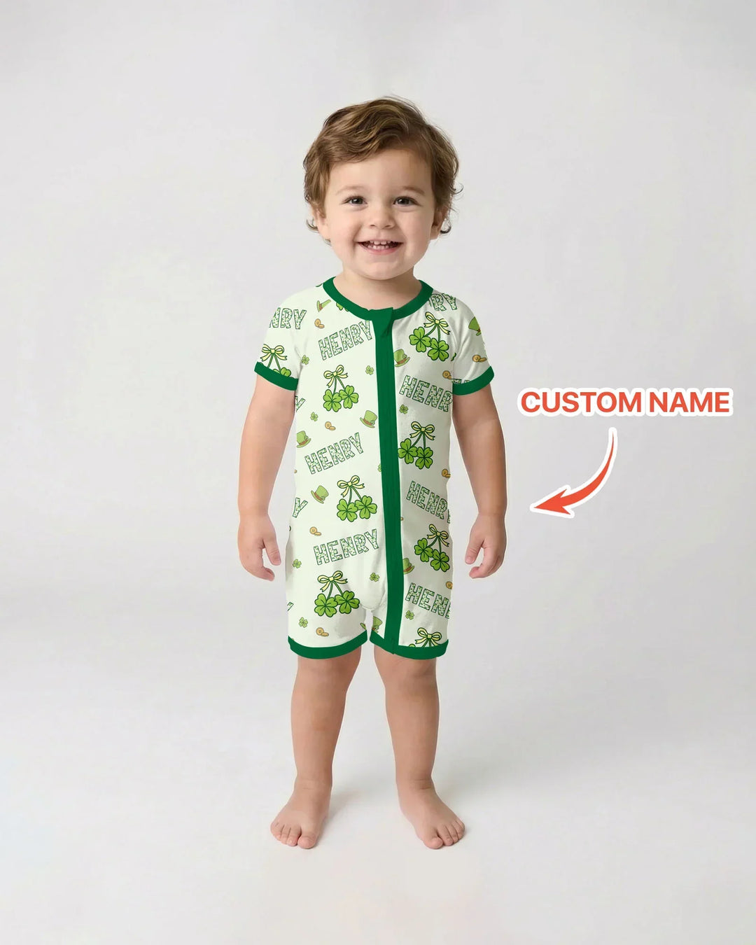 Custom Name Lucky Little Shamrock Shorty Zippy