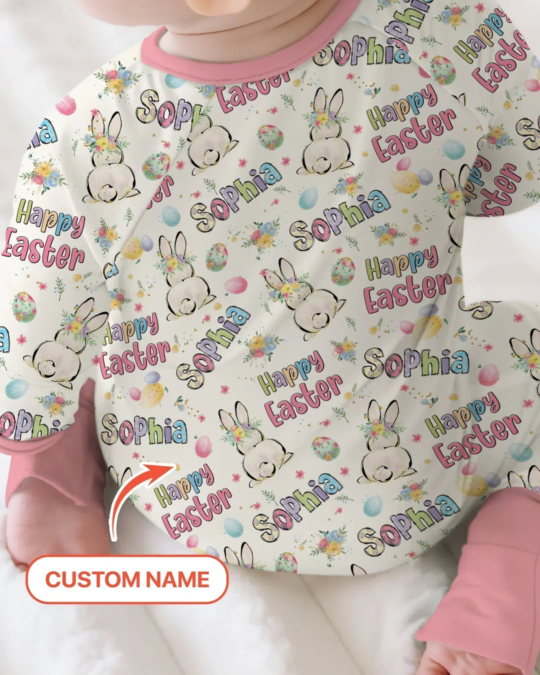 Personalized Happy Easter Bunny Convertible Zippy