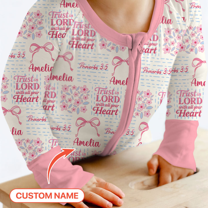 Trust The Lord With All Your Heart Custom Name Convertible Zippy