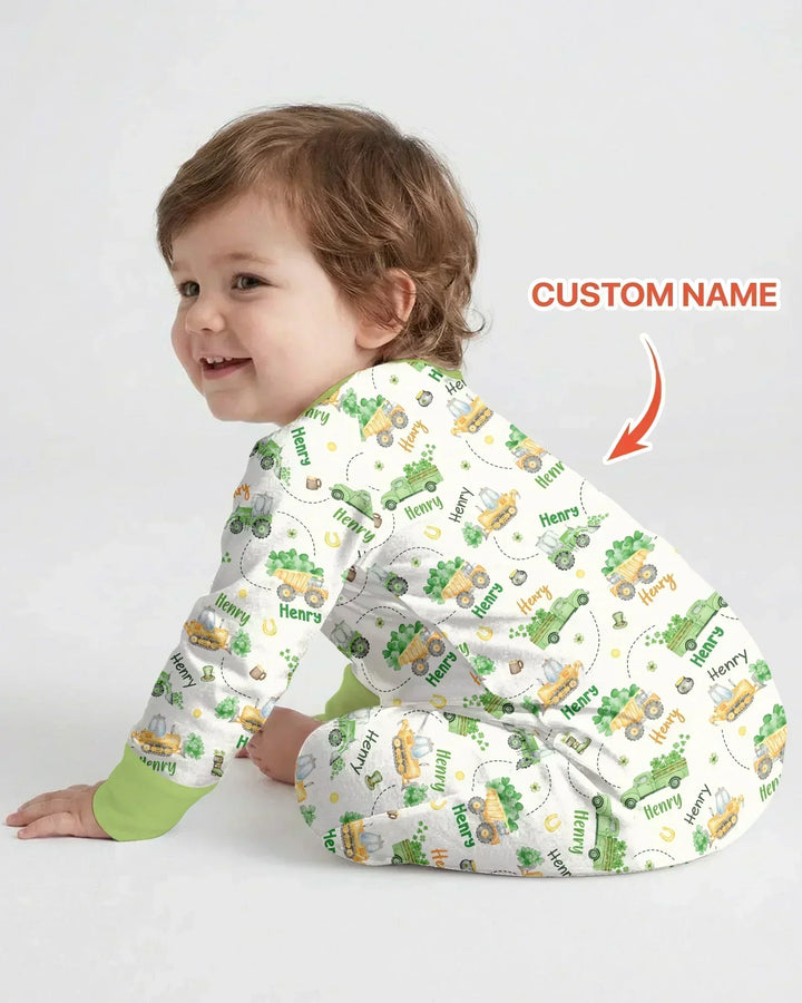 Construction St. Patrick's Day Custom Name Convertible Zippy