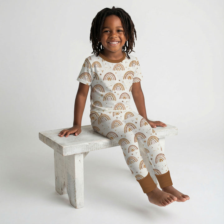 Back Lives Matter Rainbow Short Sleeve Pajama Set