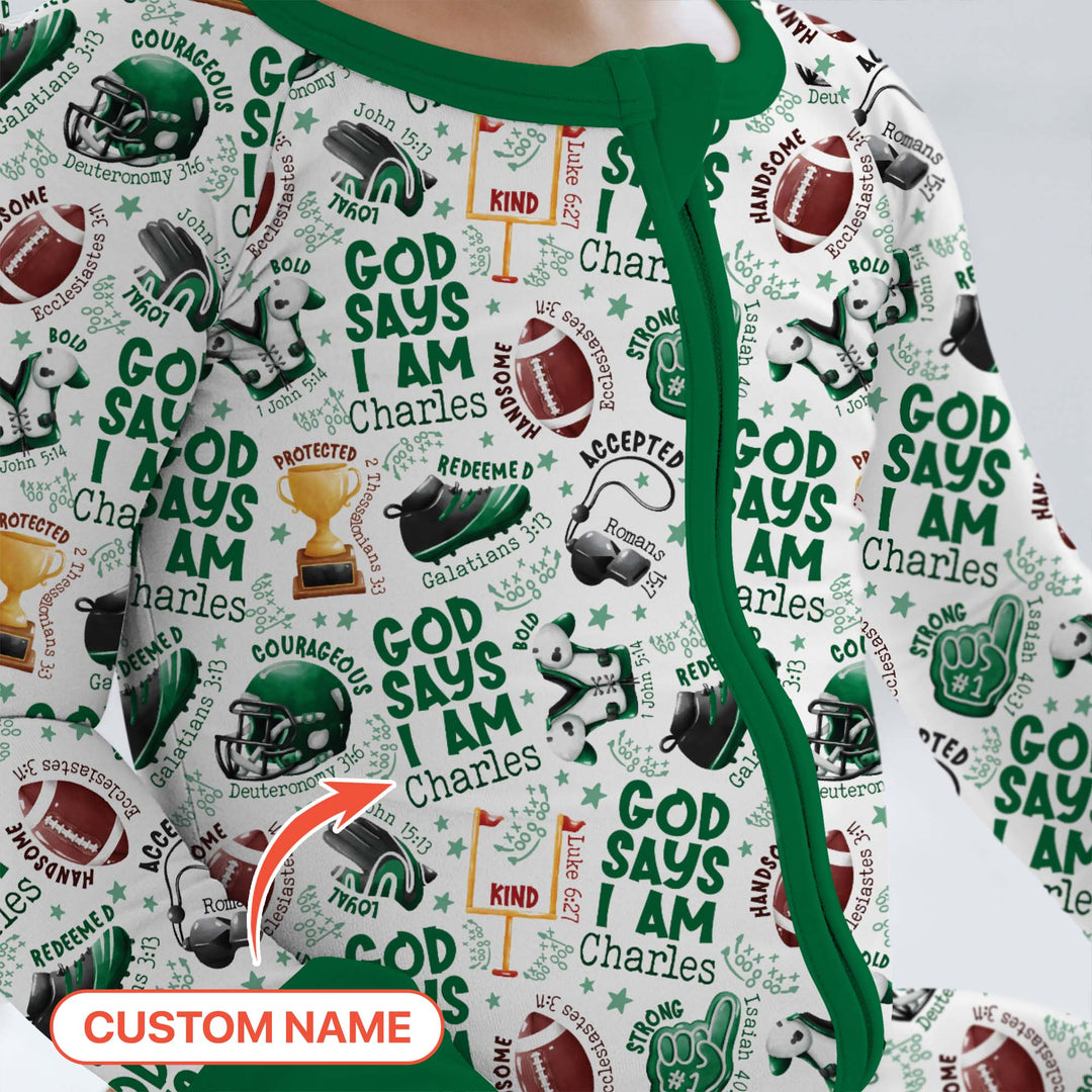 God Says I Am Touch Down Time Custom Name  Convertible Zippy