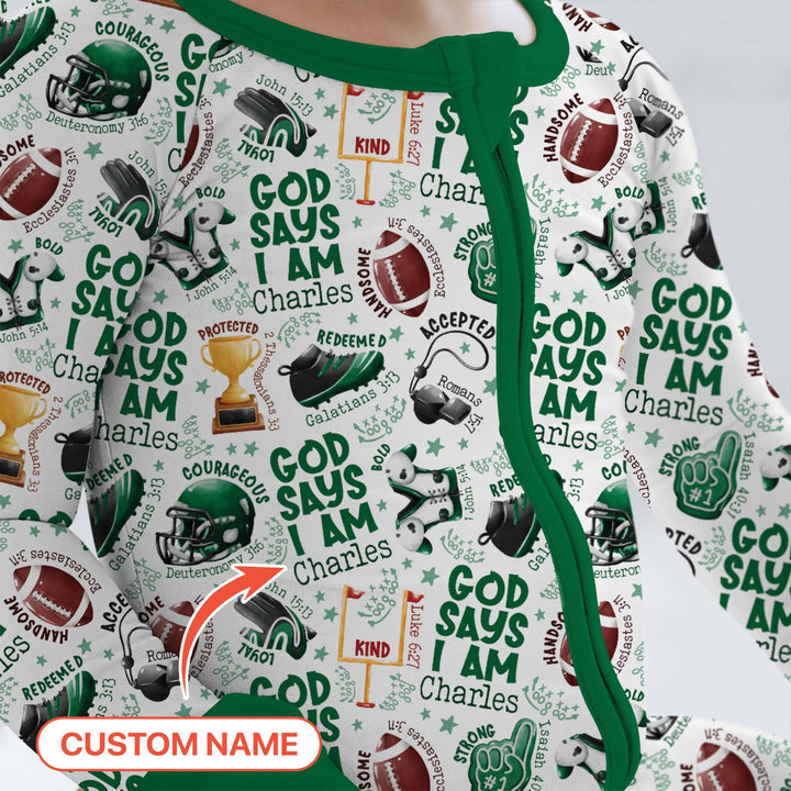 God Says I Am Touch Down Time Custom Name  Convertible Zippy