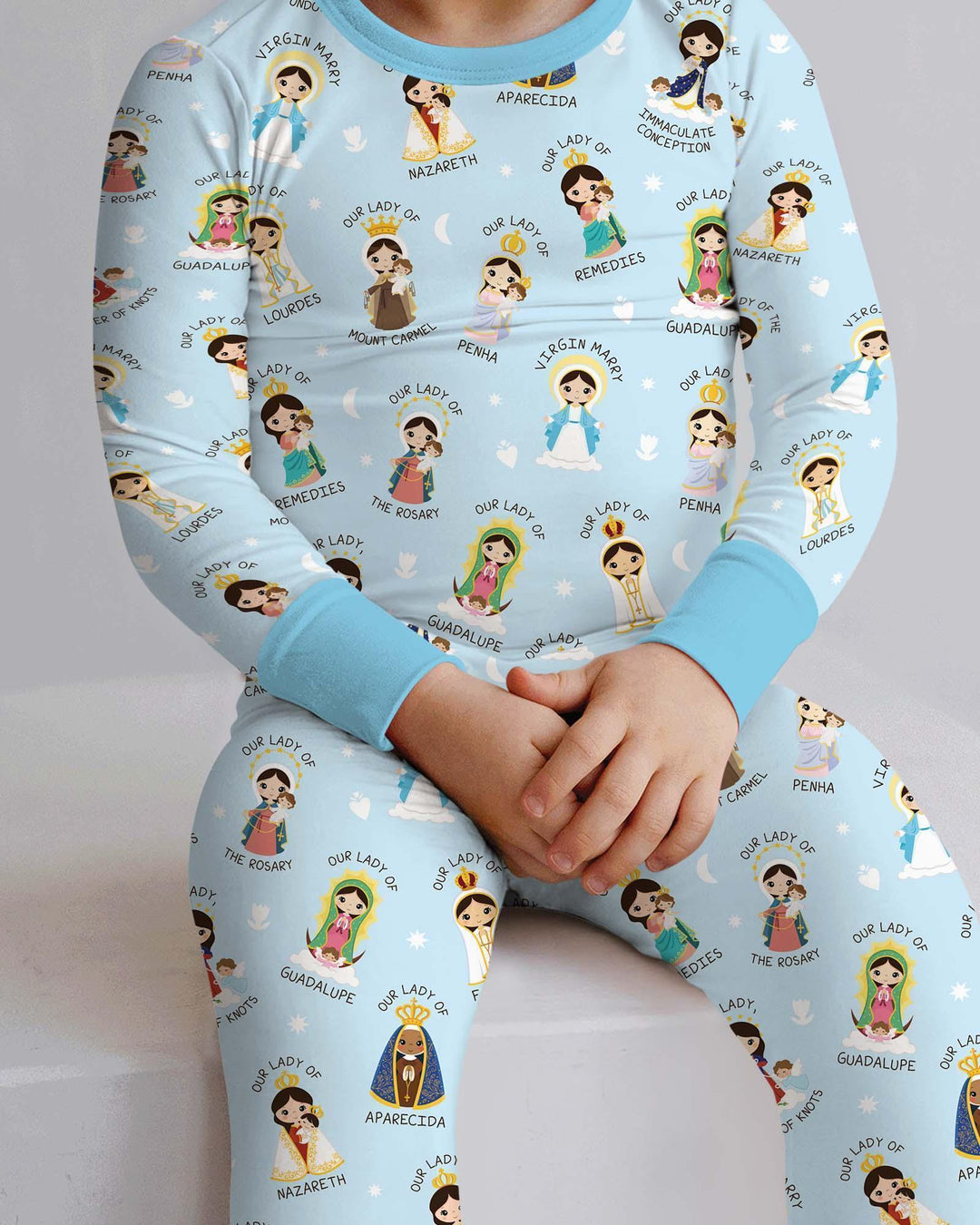 Little Marian Blessings Two Piece Long Sleeve Pajama Set