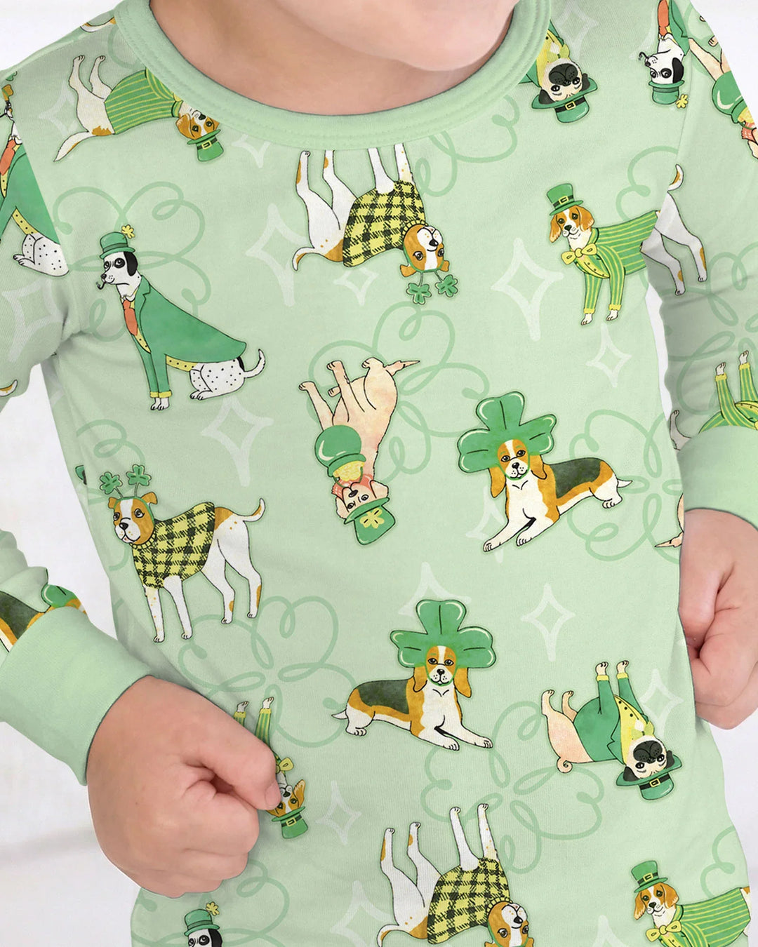 St. Patrick's Day Puppies Two Piece Long Sleeve Pajama Set