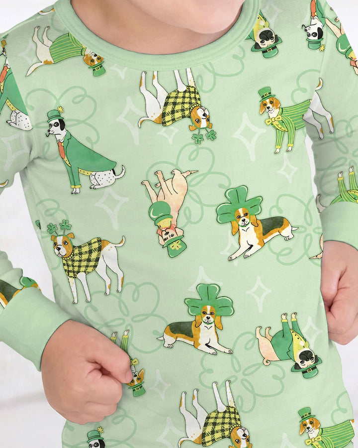 St. Patrick's Day Puppies Two Piece Long Sleeve Pajama Set