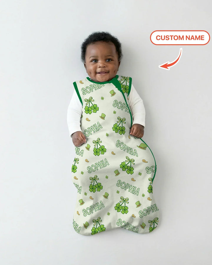 Custom Name Lucky Little Shamrock Sleep Bag