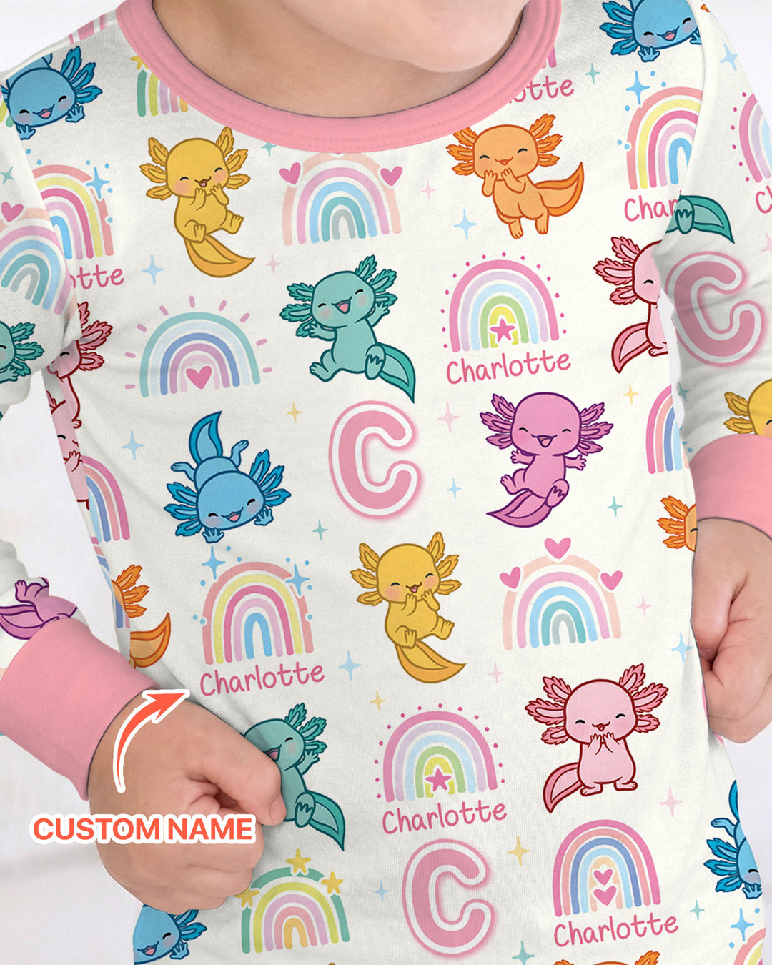 Axololt Custom Name Two Piece Long Sleeve Pajama Set