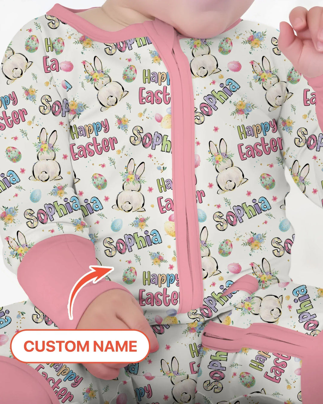Personalized Happy Easter Bunny Convertible Zippy