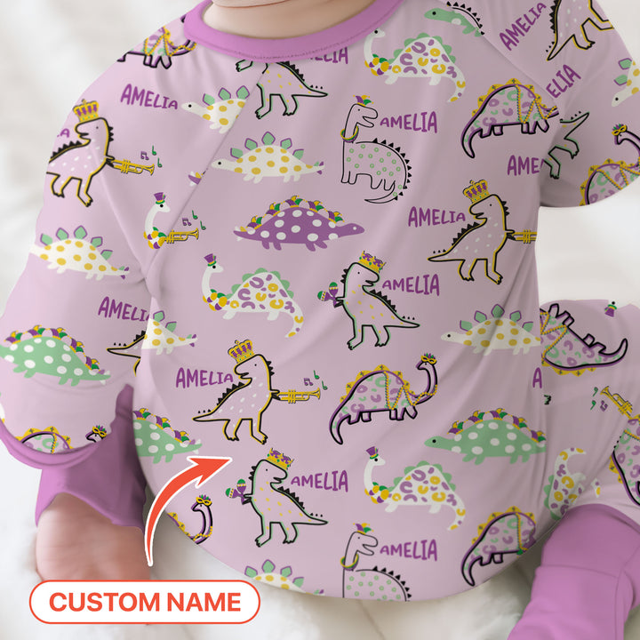 Custom Name Mardi Gras Saurus Convertible Zippy