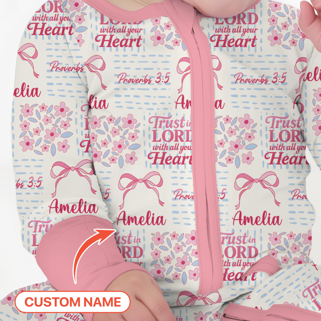 Trust The Lord With All Your Heart Custom Name Convertible Zippy